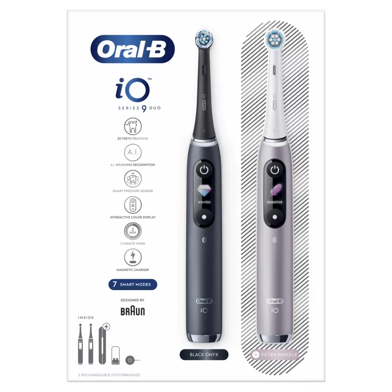 Rotacinė-osciliacinė dantų šepetėlis Oral-B iO 80363731 Juodas Sidabrinis Suaugusiems Dantenų priežiūra Jautrūs dantys Balinimas