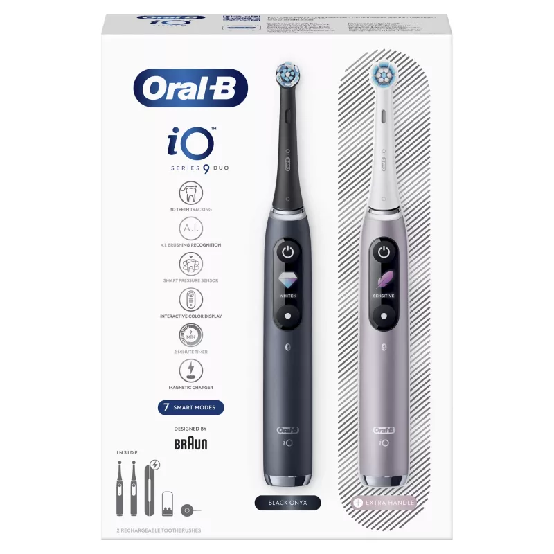 Rotacinė-osciliacinė dantų šepetėlis Oral-B iO 80363731 Juodas Sidabrinis Suaugusiems Dantenų priežiūra Jautrūs dantys Balinimas
