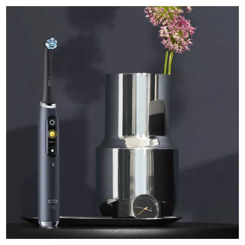 Rotacinė-osciliacinė dantų šepetėlis Oral-B iO 80363731 Juodas Sidabrinis Suaugusiems Dantenų priežiūra Jautrūs dantys Balinimas