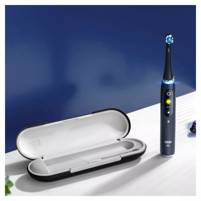 Rotacinė-osciliacinė dantų šepetėlis Oral-B iO 80363731 Juodas Sidabrinis Suaugusiems Dantenų priežiūra Jautrūs dantys Balinimas