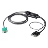 ATEN DisplayPort konsolės keitiklis, 1,8 m, USB, DisplayPort, juodas, USB A tipo + DisplayPort, SPHD-15