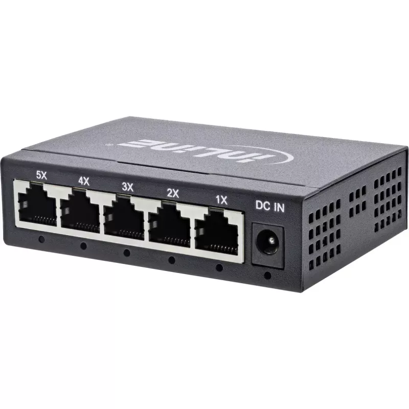 InLine Gigabit tinklo jungiklis 5 prievadų, 1Gb/s, stalinis, metalinis korpusas, be ventiliatoriaus