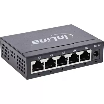 InLine Gigabit tinklo jungiklis 5 prievadų, 1Gb/s, stalinis, metalinis korpusas, be ventiliatoriaus