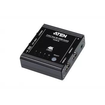 ATEN 3 prievadų True 4K HDMI jungiklis, metalinis, juodas, 60 Hz, iki 5 m, 3840 x 2160, 4096 x 2160
