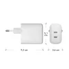 dbramante1928 re-charge Pro - EU sieninis įkroviklis - 2x USB-C 30W - baltas