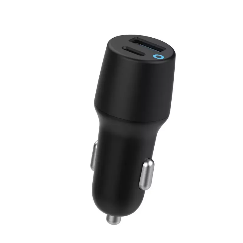 Automobilinis kroviklis eSTUFF ES631031, juodas su anglies pluošto apdaila, 38 W, USB-C PD + USB-A