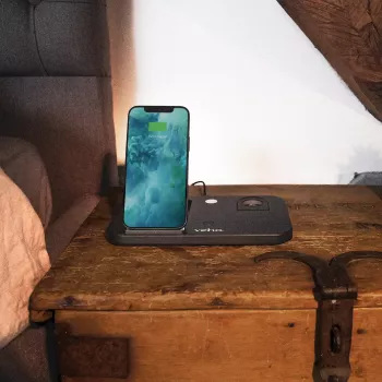 Belaidė įkrovimo stotelė Veho DS-7 sidabrinė Qi 3 įrenginiams USB Type-C 10W