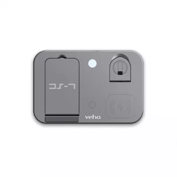 Belaidė įkrovimo stotelė Veho DS-7 sidabrinė Qi 3 įrenginiams USB Type-C 10W
