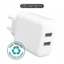eSTUFF INFINITE 24 W USB-A įkroviklis su 2 išėjimais, baltas (ES637005-BULK)