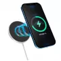 eSTUFF ES638100 belaidis įkroviklis mobiliesiems telefonams, aliuminis, 15 W, greitasis įkrovimas, Qi/MagSafe, 1,2 m laidas