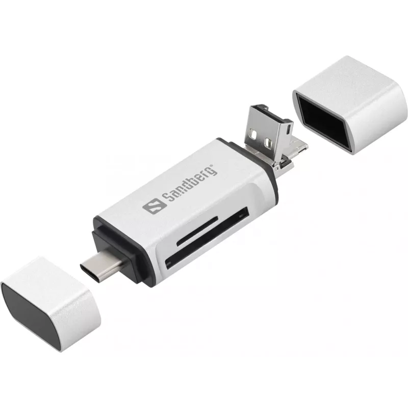Sandberg kortelių skaitytuvas USB-C + USB + MicroUSB
