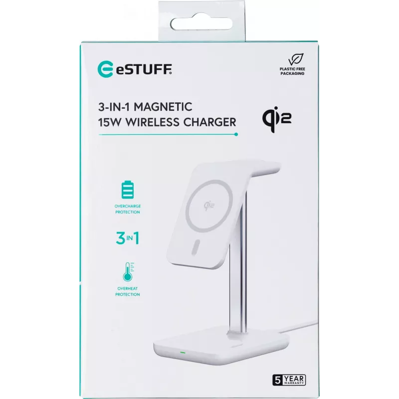 eSTUFF ES638310 3 viename belaidis magnetinis įkroviklis