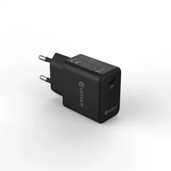eSTUFF ES635029-BULK USB-C įkroviklis EU PD 20W, juodas