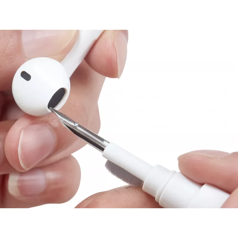 Valymo rinkinys Sandberg Cleaning Pen Kit, skirtas AirPods, pilkai baltas