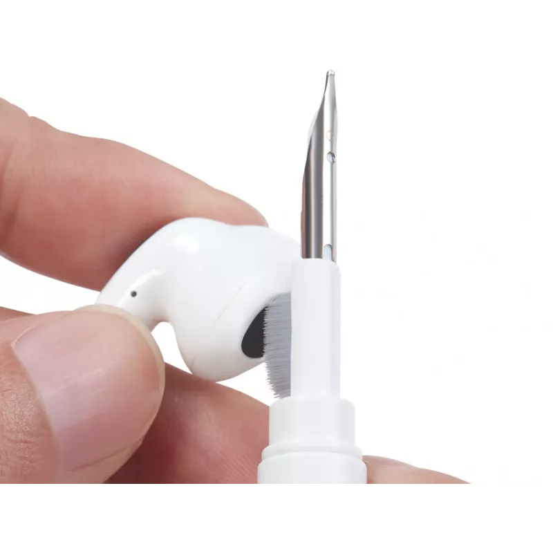 Valymo rinkinys Sandberg Cleaning Pen Kit, skirtas AirPods, pilkai baltas