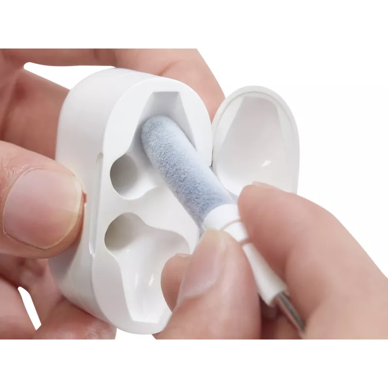 Valymo rinkinys Sandberg Cleaning Pen Kit, skirtas AirPods, pilkai baltas
