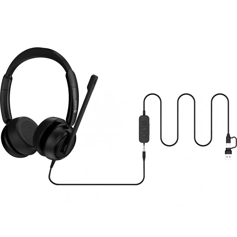 Laidinės ausinės Sandberg 3in1 Office Headset Pro ENC 20-20000 Hz