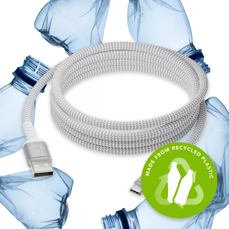 USB-A į USB-C duomenų laidas d bramante re-charge Pro BRD Cable 2,5 m, USB 2.0, baltas