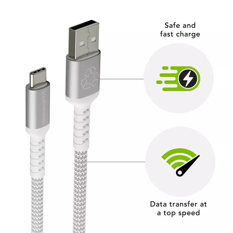 dbramante1928 re-charge Pro - BRD laidas 1,2 m USB-A į USB-C -W