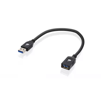 IOGEAR G2LU3AMF USB ilginimo laidas USB 3.2 Gen 1 0,3 m USB A juodas