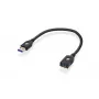 IOGEAR G2LU3AMF USB ilginimo laidas USB 3.2 Gen 1 0,3 m USB A juodas