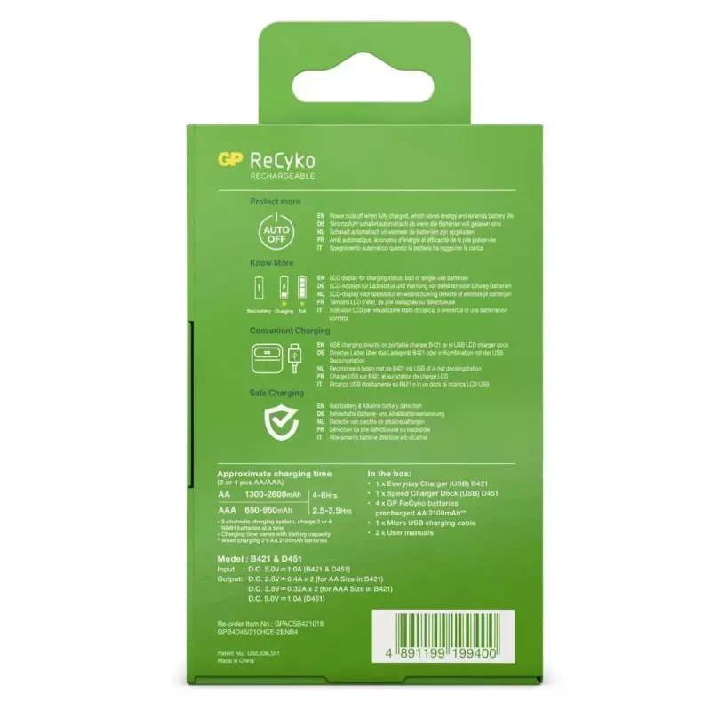 GP Batteries PowerBank B421 – Įkroviklis AAA NiMH baterijoms