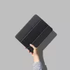 eSTUFF DENVER Folio dėklas iPad 9.7 2018/2017 – juoda PU oda / permatomas