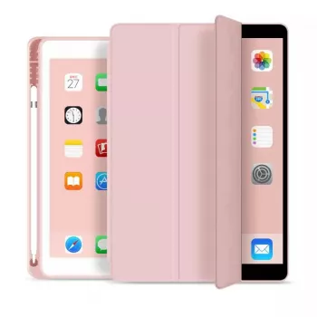 eSTUFF SEATTLE dėklas planšetei iPad 9.7 2018/2017 - rožinė PU oda