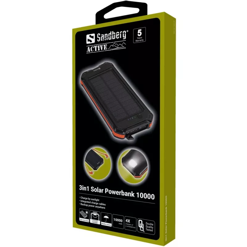 Powerbank Sandberg 3in1 Solar Powerbank 10000 10000 mAh 2A Juoda