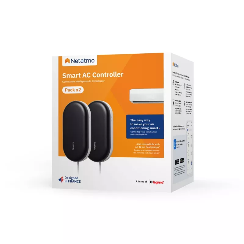 Netatmo Smart AC Controller – išmanusis oro kondicionieriaus valdiklis (juoda/balta, metalas/plastikas)