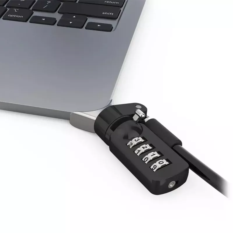 Compulocks Ledge apsauginis adapteris, skirtas MacBook Air 13 colių M2 ir M3, su kombinuotu užraktu, sidabrinis