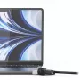 Compulocks Ledge apsauginis adapteris, skirtas MacBook Air 13 colių M2 ir M3, su kombinuotu užraktu, sidabrinis