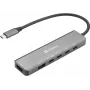Docking stotelė SANDBERG USB-C 6-in-1 MediaDock — USB 3.2 Gen 1 Type-C 10 Gbit/s, 4K HDMI, PD iki 100W, 1×USB-A, 1×USB2.0, pilka