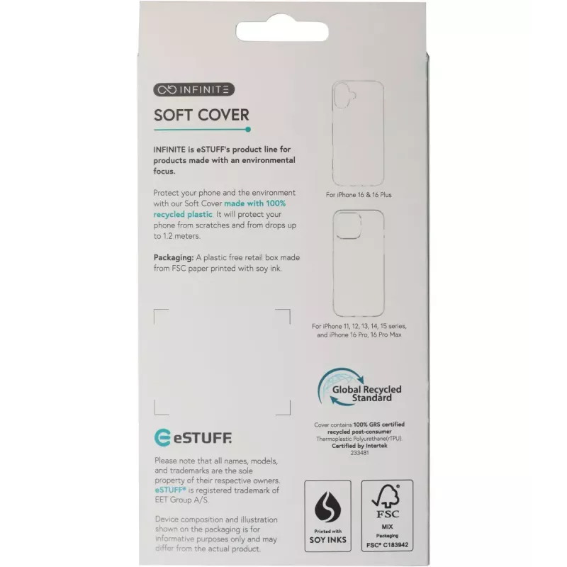 eSTUFF ES67100051 permatomas dėklas iPhone 16 Plus 17 cm (6,7 colio)