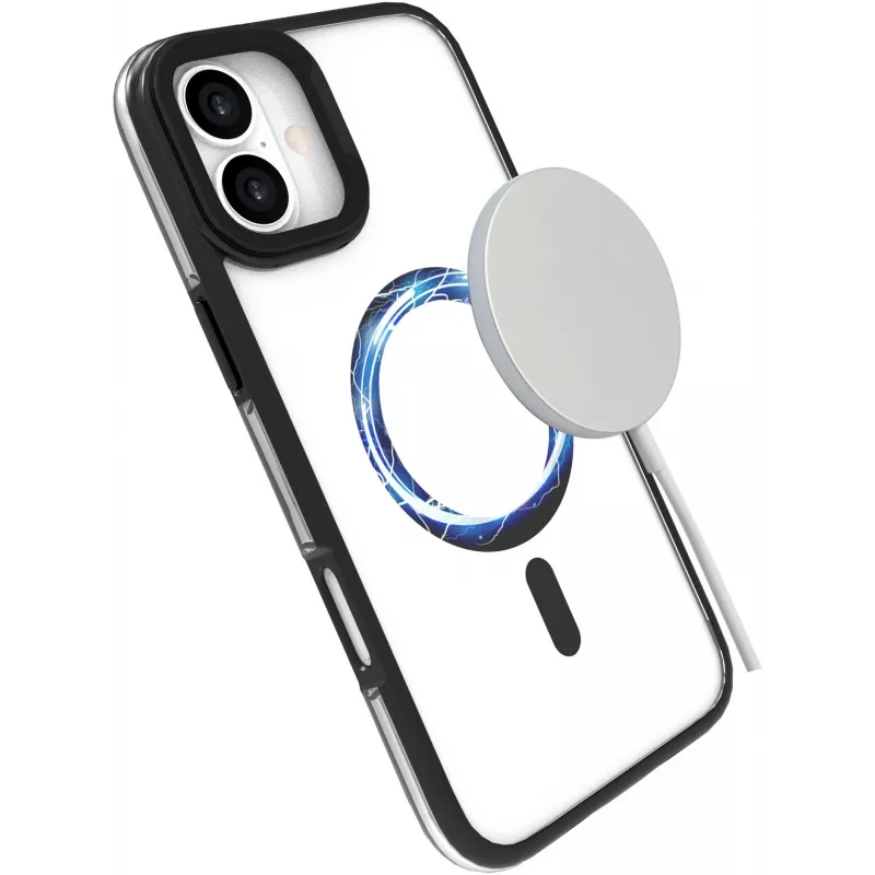 eSTUFF ES67141100 INFINITE HELSINKI magnetinis dėklas su stovu iPhone 16 telefonui, juodas