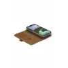 Dėklas su pinigine dbramante1928 Lynge iPhone 14 Plus Tan 3 kortelių kišenės