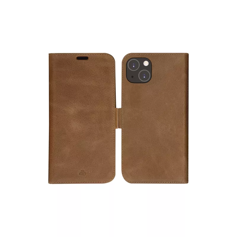 Dėklas su pinigine dbramante1928 Lynge iPhone 14 Plus Tan 3 kortelių kišenės