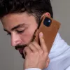Dėklas su pinigine dbramante1928 Lynge iPhone 14 Plus Tan 3 kortelių kišenės