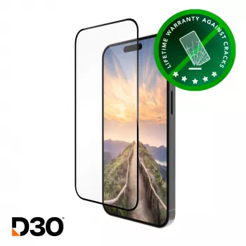 dbramante1928 eco-shield D3O – iPhone 16 ProMax – apsauginis stiklas juodu kraštu