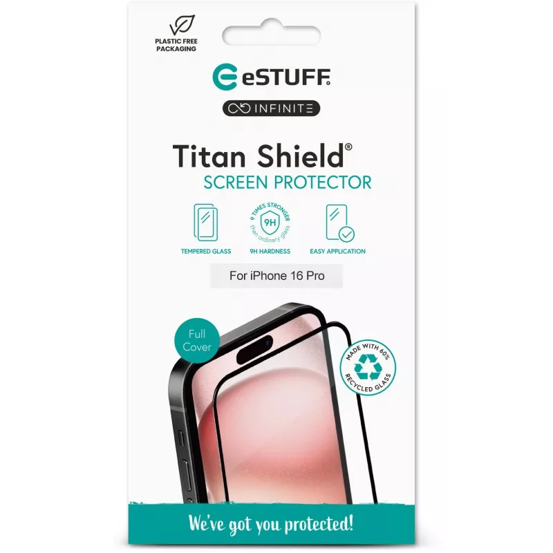 eSTUFF ES501423 apsauginis stiklas Apple iPhone 16 Pro, skaidrus, 1 vnt.