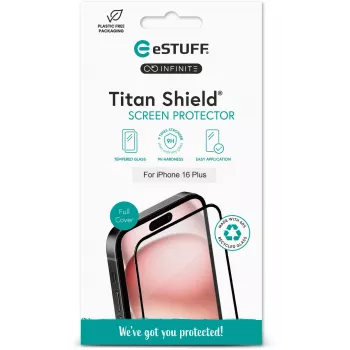 eSTUFF ES501425 grūdinto stiklo ekrano apsauga Apple iPhone 16 Plus, permatoma, 1 vnt.