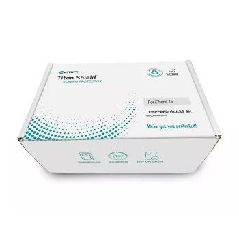 Grūdinto stiklo ekrano apsauga eSTUFF Titan Shield Apple iPhone 13 / 13 Pro / 14 – pilnas padengimas, juodas rėmelis