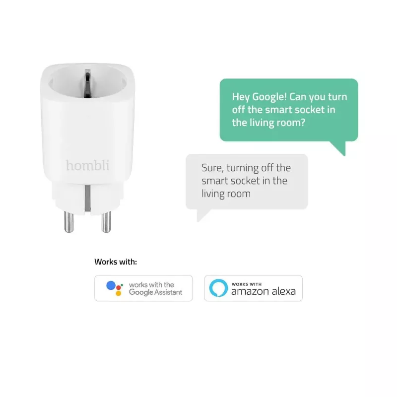 Hombli HBPP-0201 išmanusis kištukas 3680 W baltas (3 vnt.)