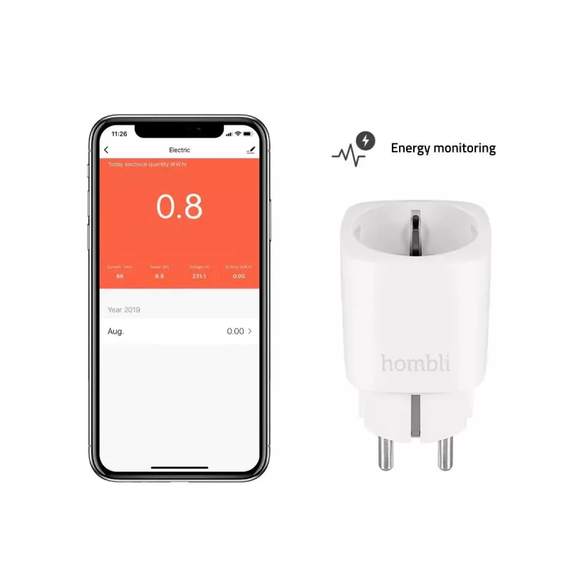 Hombli HBPP-0201 išmanusis kištukas 3680 W baltas (3 vnt.)