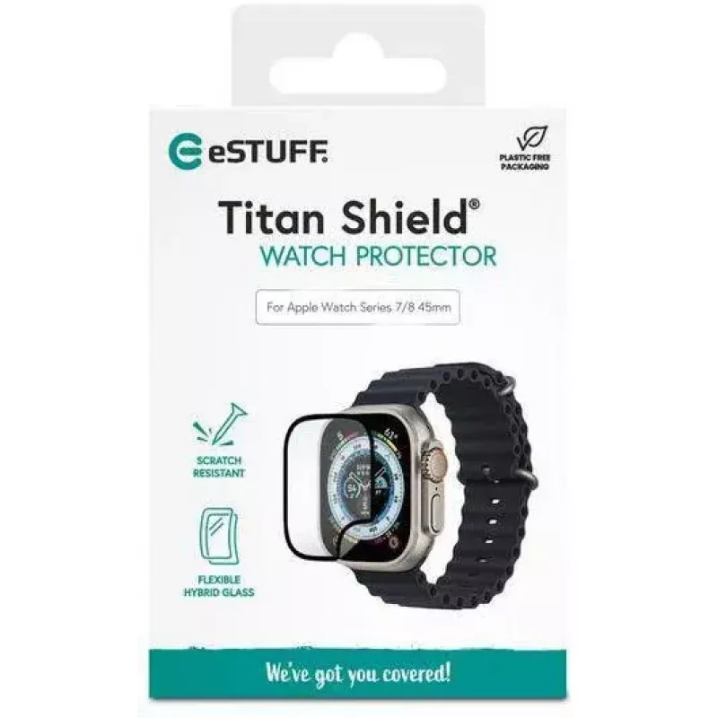 Apsauginis stiklas eSTUFF ES501021 Apple Watch – lenktas hibridinis, atsparus įbrėžimams
