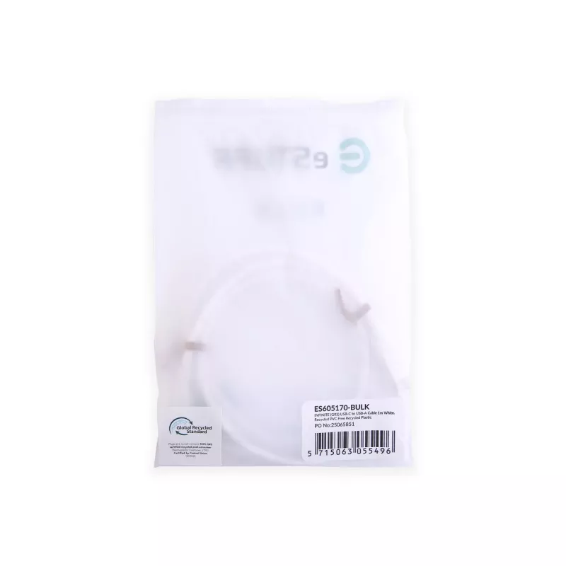 eSTUFF ES605170-BULK USB-C į USB-A laidas, USB 2.0, 1 m, baltas