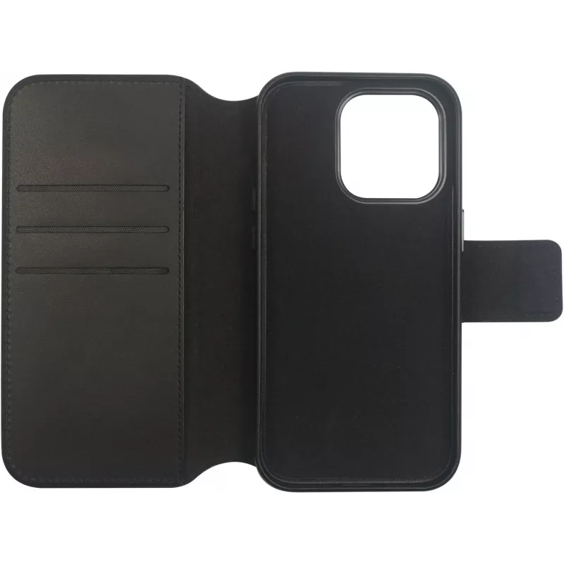 Dėklas su pinigine eSTUFF INFINITE MILAN iPhone 16 Pro 6,3 col. Juodas 3 kortelių kišenės