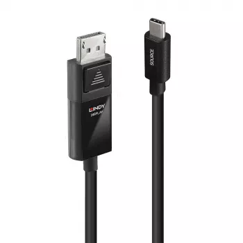Lindy 3m USB Type C į DP 8K60 adapterio laidas, 3 m, USB Type-C, DisplayPort, Vyriškas, Vyriškas