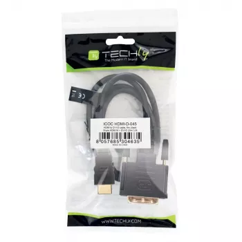 Techly ICOC-HDMI-D-045 5 m DVI-D HDMI adapteris juodas