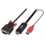 Lindy 1 m HDMI į VGA keitiklio adapterio laidas, juodas